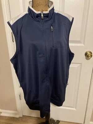 Bolle Golf Men's Size XXL Vest Storm Full Zipper Blue/White Zip Pockets Outdoor Foto 1 de 4