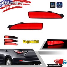 Red LED Rear Bumper Reflector Brake Tail Signal Light For 2016-2020 Toyota Yaris