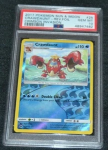 Lámina Holo Inversa Crawdaunt # 25/111 Invasión Carmesí Pokémon PSA 10 GEMA COMO NUEVA - Imagen 1 de 1