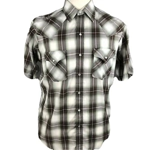 Plains Western Wear Cowboy Rodeo Shirt Men’s Medium Pearl Snaps Farm Ranch - Picture 1 of 5