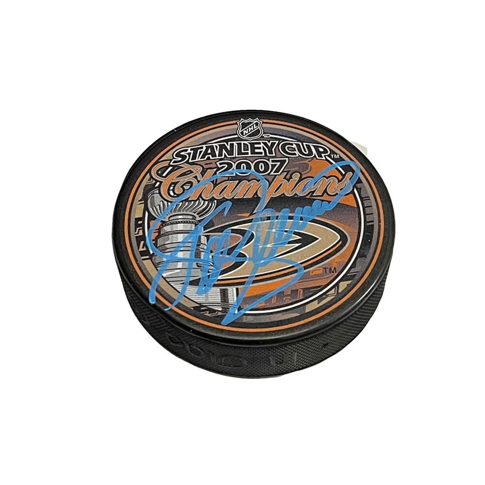 Teemu Selanne Firmado Anaheim Ducks 2007 Stanley Cup Champions Puck Foto 1 de 2