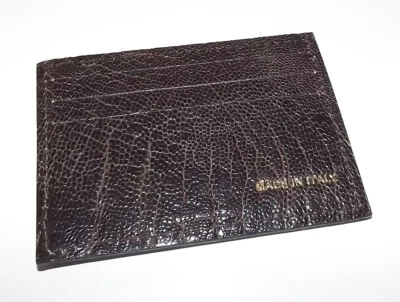 BAGLIONI ITALIA HOMBRE GENUINO LAGARTO BOLSILLO FRONTAL TARJETERO CARTERA MOCHA Foto 1 de 4