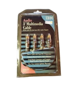 IBM Multimedia Cable Stereo PC RCA Audio Output 3 feet  - Picture 1 of 2