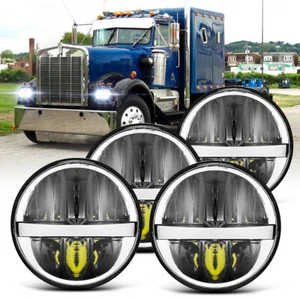 For Peterbilt 359 1981-1988 348 5.75" LED Headlights Hi-Lo Sealed Beam Lamp DRL - Picture 1 of 10