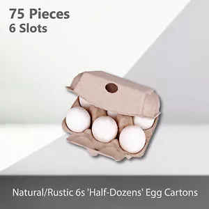 75 pieces x Brand New Natural/Rustic 6s 'Half-Dozens' Egg Cartons - Picture 1 of 11