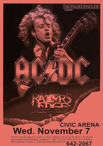 AC/DC Razors Edge Mini Concert Poster 4x6 Re-Print #0000 | eBay
