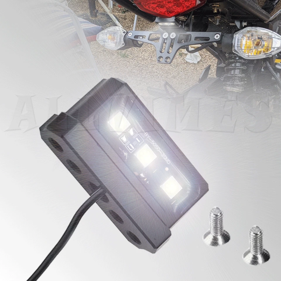 Luz de matrícula trasera LED de aluminio negra para Honda Grom 125 MSX 125 2014-2024 Foto 1 de 4