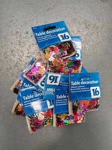 10 piezas de decoraciones de mesa de confeti de cumpleaños 16 - lote de trabajo suministros para fiestas - Imagen 1 de 2