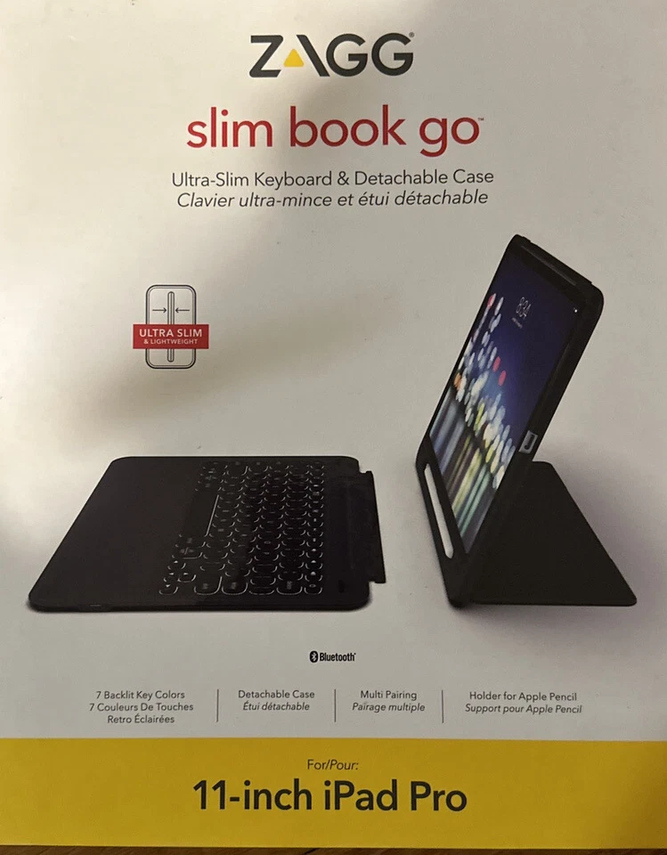 ZAGG Slim Book GO Keyboard & Case for iPad 11" iPad Pro 1st & 2nd Gen NEW - Image 1 of 1