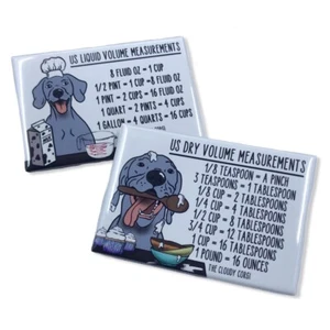 Weimaraner Set Calamite Tabella Misurazione Cani Fatto a Mano Cucina Cucina Cottura Guide Cottura - Foto 1 di 10