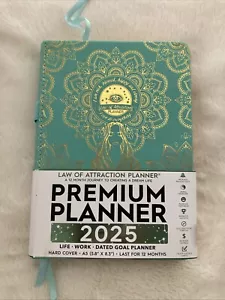 2025 Premium Law Of Attraction Planner Life Work Goals New Retail $43 Turquoise - Picture 1 of 8