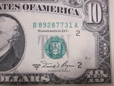 1981A $10 FRN #B89287731A - Image 1 of 4