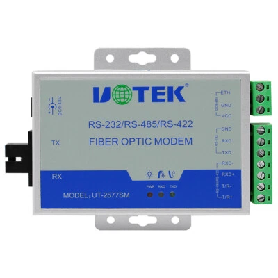 2x RS-232 RS-485 422 to Fiber Optic Transceiver MODEM RS232 RS422 485 Converter - Image 1 of 4