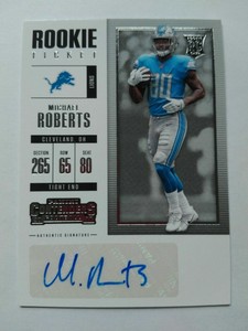 2017 Panini Contenders Michael Roberts Detroit Lions Toledo - Auto