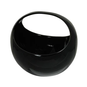 Japanese Ikebana Vase Basket 6"RD Black Ceramic / Made in Japan - Picture 1 of 1