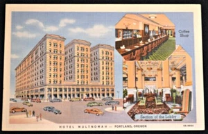 Hotel Multnomah Portland Oregon O postal PC alrededor de 1930 sin usar ENVÍO GRATUITO - Imagen 1 de 1