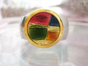 schicker Knopfaufsatz - Emaille - Color - kompatibel mit Charlotte 21 Ring - Bild 1 von 1