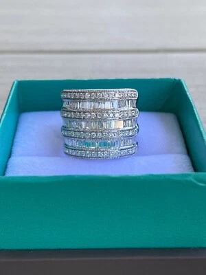 EFFY®  ROUND AND BAGUETTE DIAMOND STATEMENT RING 1.50CT 14K WHITE GOLD/$4000 - Image 1 of 4