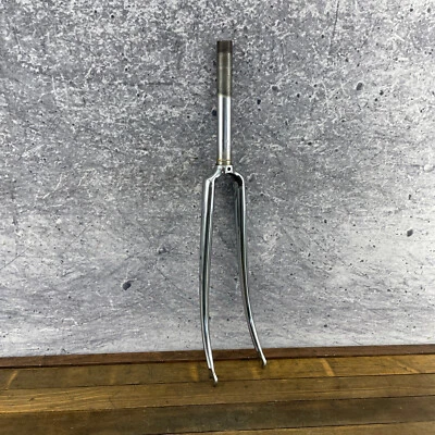 Vintage Rossin Fork 700c Columbus Campagnolo Chrome 1 in Threaded 7.75 Inch Road - Image 1 of 4