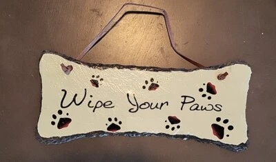"Wipe Your Paws Hanging Sign.*DOGS* - Image 1 of 4