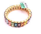 INC International Concept Gold Tone Multicolor Crystal Stretch Bracelet