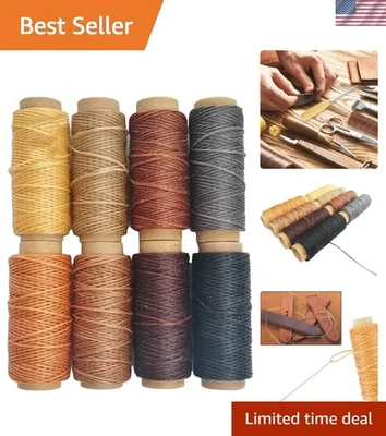 Strong & Lightweight Waxed Thread for Leathercraft - 1mm x 264 Yards, 8 Colors - Image 1 of 4