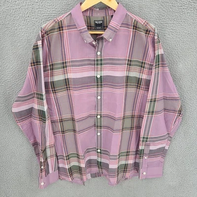 Camisa masculina Todd Snyder 2XL roxa xadrez manga longa botão para baixo lavanda - Imagem 1 de 4