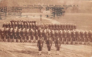 On Dress Parade Navy Rifle Range Peekskill, NY Vtg 1919  Postcard - Picture 1 of 2