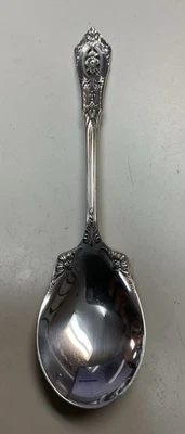 WALLACE ROSE POINT STERLING SILVER SUGAR SPOON  6 1/4” SERVING - Image 1 of 4