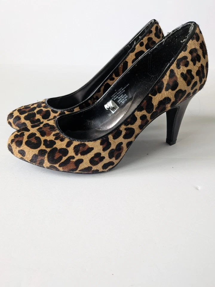 Tacón de cuero estampado leopardo Merona talla 7 Foto 1 de 4