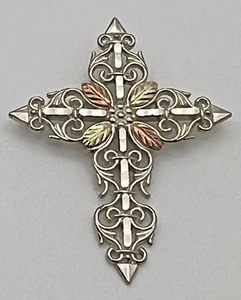 Colgante C.Co Plata de Ley 925 Filigrana Cruz Hoja 12K - Imagen 1 de 4