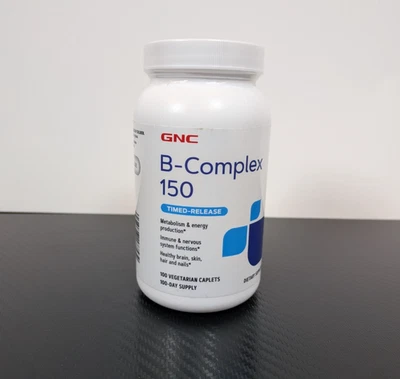 GNC B-Complex 150 - Comprimidos vegetarianos de liberación programada de 100 quilates - CADUCIDAD 06/2026 Foto 1 de 4