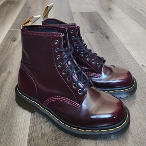 Dr. Martens Air Walk Cherry Burgundy Classic Combat Boots 23756 Womens 9 Men 8 - Picture 1 of 16