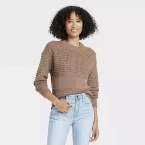 Universal thread women’s brown knit pullover sweater size medium - Picture 1 of 8