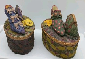 Two Fancy Shoe & Purse Trinket Boxes - Picture 1 of 10