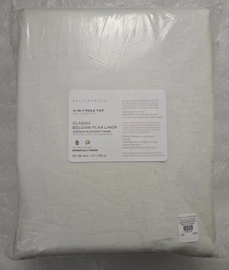 Pottery Barn 3in1 Pole Top Belgian Flax Linen 1-Cardain Blackout Lin 50x96 Ivory - Bild 1 von 2