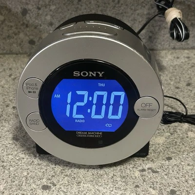 Sony Dream Machine Alarm Clock AM/FM Radio iPod & iPhone Dock ICF-C7iP Tested - Image 1 of 4