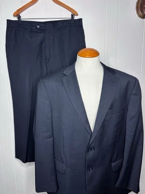 TRAJE Jos A Bank Travelers ajuste a medida azul marino a cuadros - para hombre 46S W40 - frente plano Foto 1 de 4