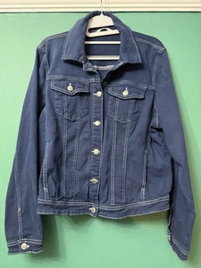 Camaieu Denim Jacket Womens UK18. Dark Blue. SKU 70122 - Picture 1 of 5