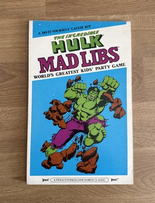 Юмористическая винтажная игра для детских вечеринок Incredible Hulk Mad Libs 1981 Marvel Universe - Изображение 1 из 4