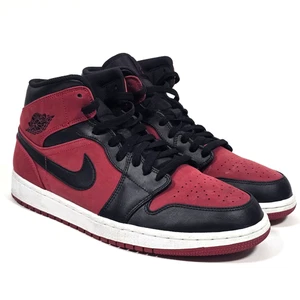 Air Jordan 1 Mid Reverse Banned Gr. 12 Fitnessstudio rot/schwarz Retro 554724-610 - Bild 1 von 13