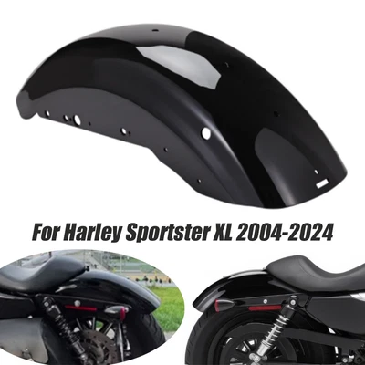 Black Rear Fender Fit For Harley Sportster XL883 1200 Custom XL1200C 04-up - Image 1 of 4