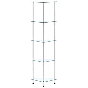 vidaXL Scaffale a 5 Livelli Trasparente 30x30x130cm in Vetro Temperato - Foto 1 di 3