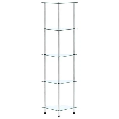 vidaXL Scaffale a 5 Livelli Trasparente 30x30x130cm in Vetro Temperato - Immagine 1 di 3