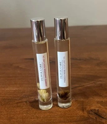 Lot Of 2 Olivia Care Perfume Oil HTF Jasmine Gardenia And French Rose Rollerball - Image 1 of 2