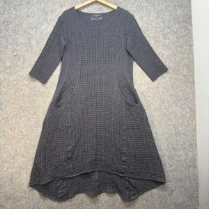 Vestido Grizas Mujer Talla UK 14 Gris 100% Lino Midi Bolsillos Globo Línea A - Imagen 1 de 11