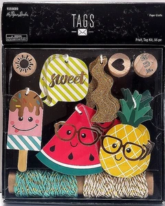 Kit de etiquetas FRUIT The Paper Studio con estampillas de madera - 55 piezas - Imagen 1 de 1