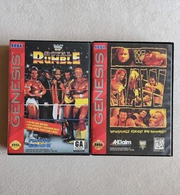 WWF ROYAL RUMBLE & WWF RAW LOT SEGA GENESIS COMPLETE IN BOX VERY GOOD CONDITION