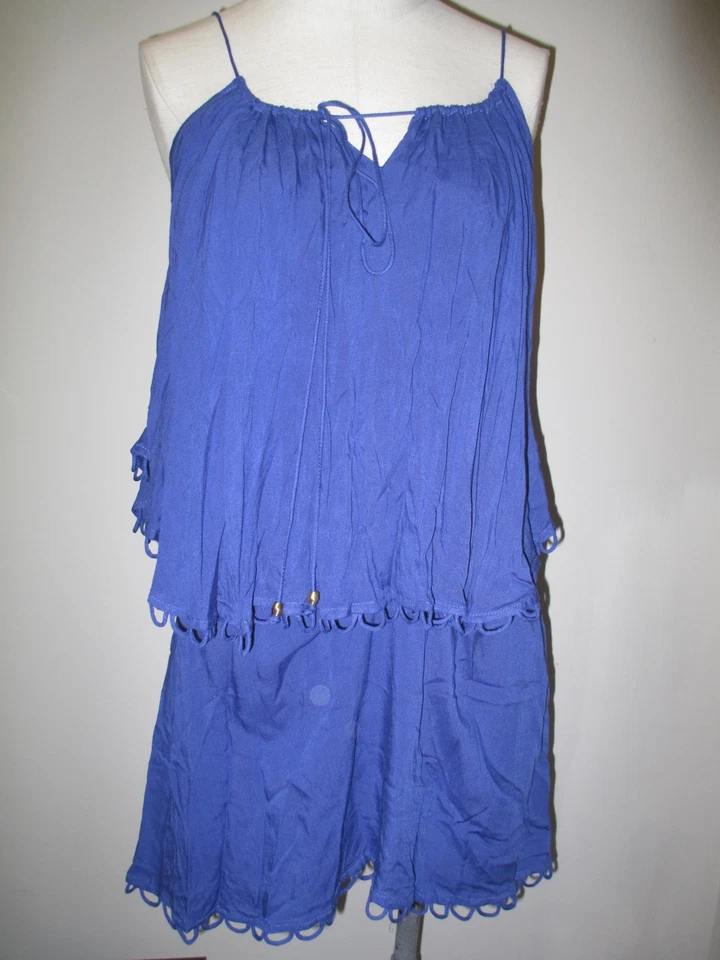 Vix by Paula Hermanny Solid Lola Dress  Cover Up M Royal Blue NWT - Image 1 of 1