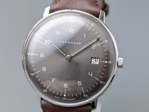 Junghans Max Bill 041/4462 Reloj Hombre Cuarzo Esfera Negra Fecha - Imagen 1 de 16